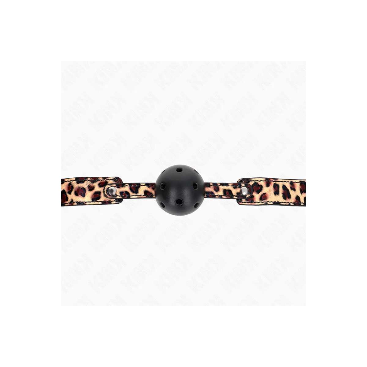 Leopard Atmungsaktiver Ball 4,5 cm Gag 65 X 2,5 cm von Kink Collar & Gag | Fesselliebe.de