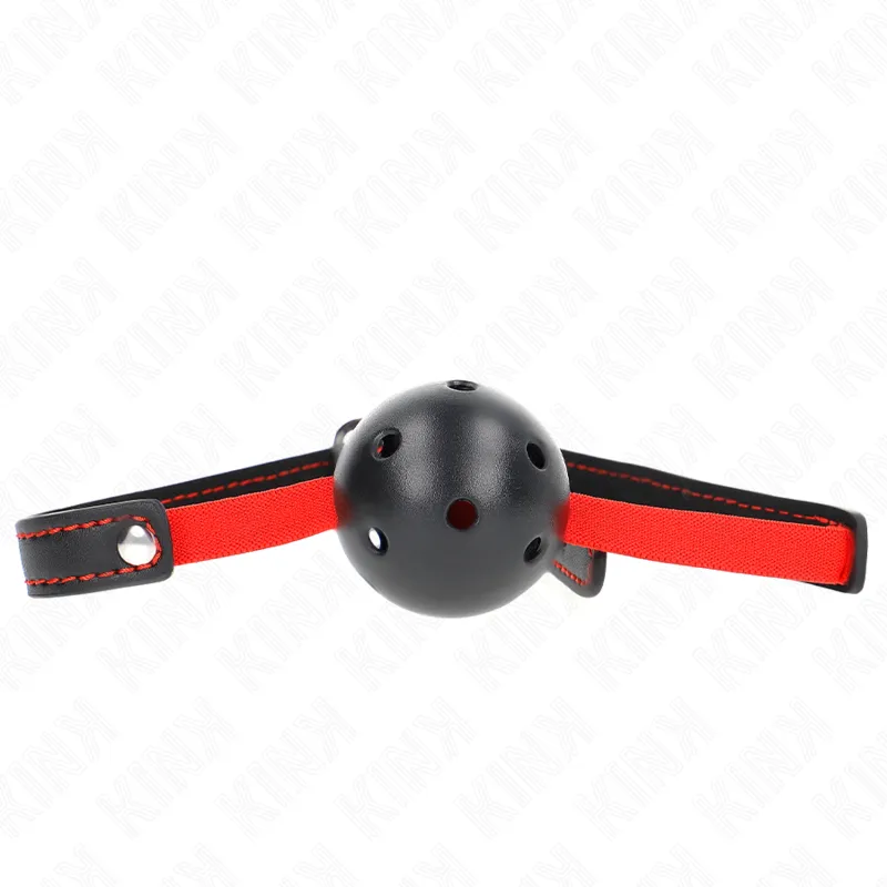 Hohlharter Mund 4,5 cm Knebel mit Elastischem Gürtel 56 X 1,5 cm von Kink Collar & Gag | Fesselliebe.de