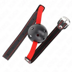 Hohlharter Mund 4,5 cm Knebel mit Elastischem Gürtel 56 X 1,5 cm von Kink Collar & Gag