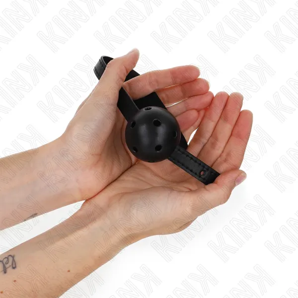 Simplicity Schwarzer Atmungsaktiver Ball 4,5 cm Gag 62 X 1,5 cm von Kink Collar & Gag | Fesselliebe.de
