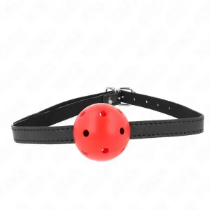 Simplicity Rot Atmungsaktiver 4,5 cm Ballgag 62 X 1,5 cm von Kink Collar & Gag | Fesselliebe.de