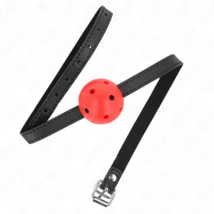 Simplicity Rot Atmungsaktiver 4,5 cm Ballgag 62 X 1,5 cm von Kink Collar & Gag