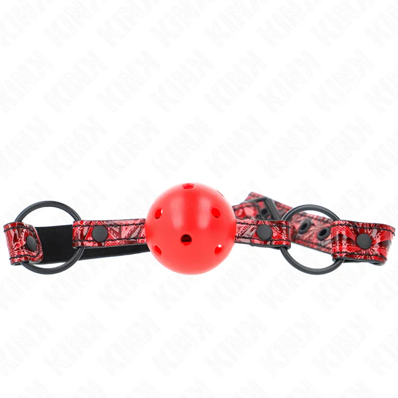 Rautenmuster-Ball 4,5 cm Gag Modell 1 64,5 cm Verstellbar 42-60 cm von Kink Collar & Gag | Fesselliebe.de