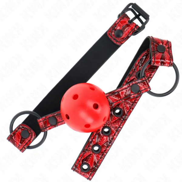 Rautenmuster-Ball 4,5 cm Gag Modell 1 64,5 cm Verstellbar 42-60 cm von Kink Collar & Gag | Fesselliebe.de