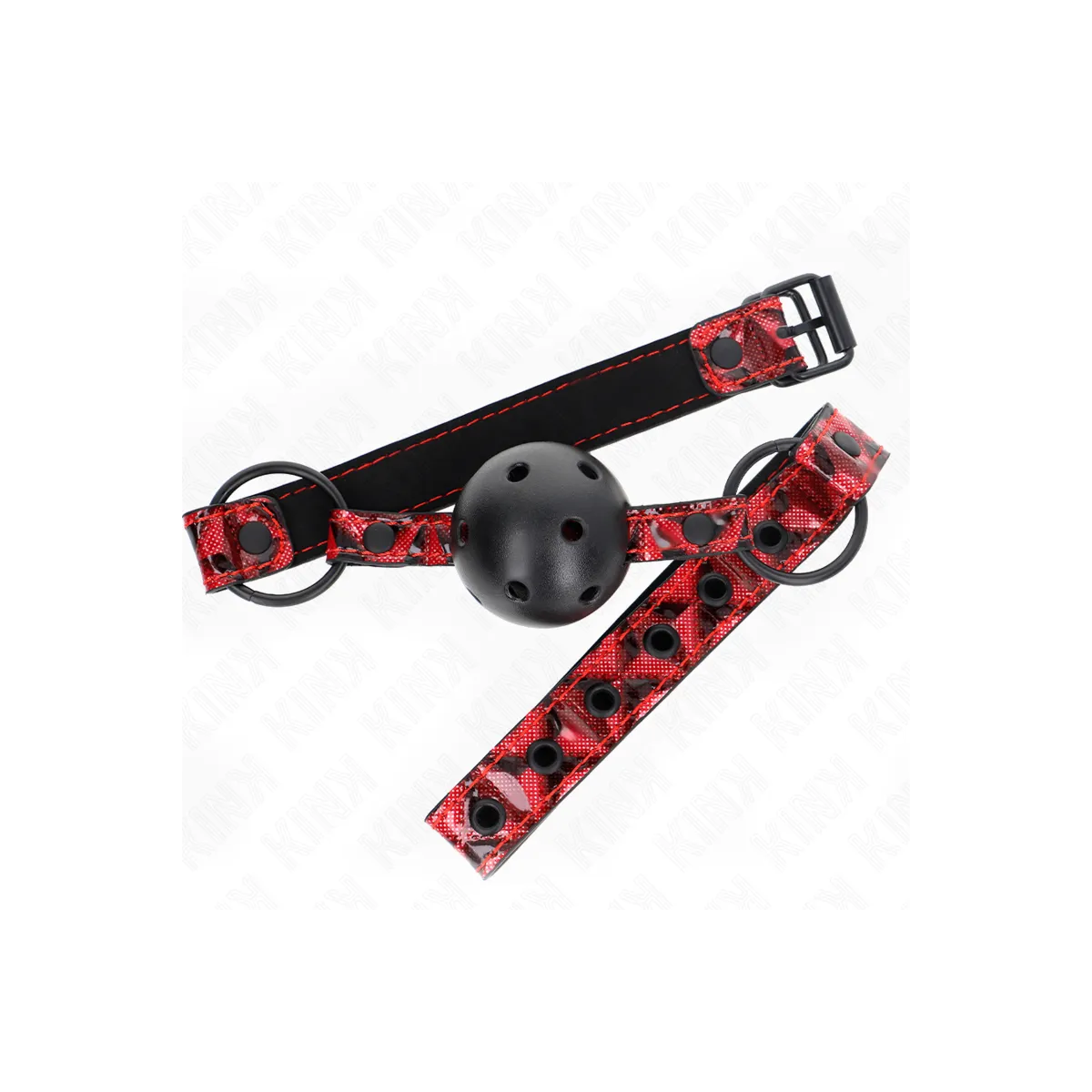 Rautenmuster-Ball 4,5 cm Gag Modell 2 64,5 cm Verstellbar 42-60 cm von Kink Collar & Gag | Fesselliebe.de