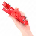 Atmungsaktiver Ball 4 cm Knebel mit Doppelniet Modell 1 Rot 62,5 X 2,5 cm Verstellbar 42-58 cm von Kink Collar & Gag