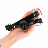 Tpe Ball 4 cm Knebel mit Schwarzem Schloss 60 X 2 cm von Kink Collar & Gag | Fesselliebe.de