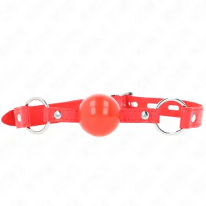 Tpe-Ball 4 cm Knebel mit Rojo-Schloss 60 X 2 cm von Kink Collar & Gag | Fesselliebe.de