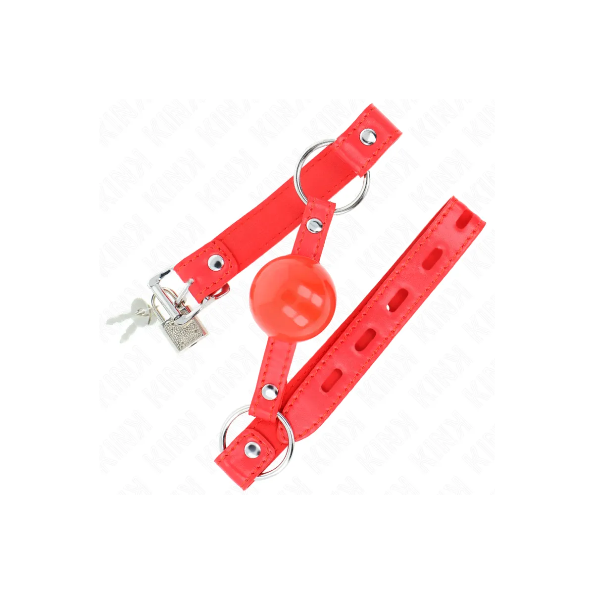 Tpe-Ball 4 cm Knebel mit Rojo-Schloss 60 X 2 cm von Kink Collar & Gag | Fesselliebe.de