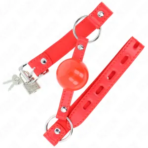 Tpe-Ball 4 cm Knebel mit Rojo-Schloss 60 X 2 cm von Kink Collar & Gag