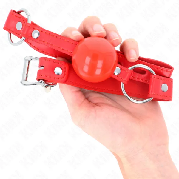 Tpe-Ball 4 cm Knebel mit Rojo-Schloss 60 X 2 cm von Kink Collar & Gag | Fesselliebe.de