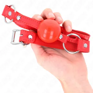 Tpe-Ball 4 cm Knebel mit Rojo-Schloss 60 X 2 cm von Kink Collar & Gag