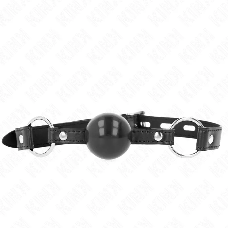 Schwarzer Tpe-Ball 4 cm Knebel 60 X 2 cm von Kink Collar & Gag | Fesselliebe.de
