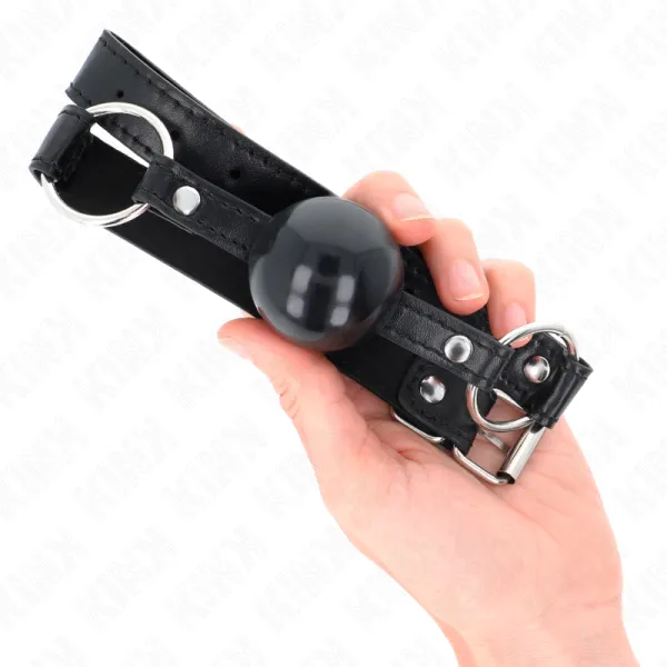 Schwarzer Tpe-Ball 4 cm Knebel 60 X 2 cm von Kink Collar & Gag | Fesselliebe.de