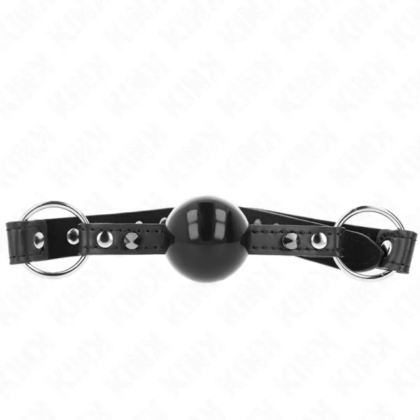 Ball 4 cm Knebel mit Spitzenniet und Schnappverschluss 65 X 2 cm von Kink Collar & Gag | Fesselliebe.de