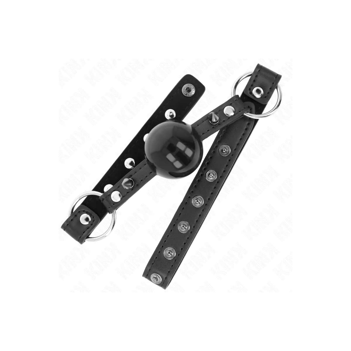 Ball 4 cm Knebel mit Spitzenniet und Schnappverschluss 65 X 2 cm von Kink Collar & Gag | Fesselliebe.de