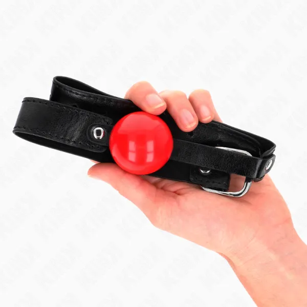 Soft Tpe Ball 4 cm Gag Modell 1 66 X 2,5 cm Verstellbar 41-61 cm von Kink Collar & Gag | Fesselliebe.de