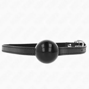 Schwarzer Einzelner Fester Ball 4 cm Gag 65 X 1,5 cm von Kink Collar & Gag | Fesselliebe.de