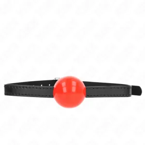 Roter Einzelner Fester Ball 4 cm Gag 65 X 1,5 cm von Kink Collar & Gag | Fesselliebe.de