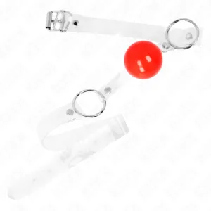 Roter Transparenter Pvc-Ball 4 cm Knebel Verstellbar von Kink Collar & Gag