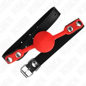 Roter Silikonball 4 cm Knebel 60 X 2 cm von Kink Collar & Gag
