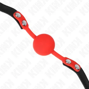 Roter Silikonball 4 cm Knebel 60 X 2 cm von Kink Collar & Gag