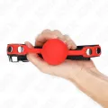 Roter Silikonball 4 cm Knebel 60 X 2 cm von Kink Collar & Gag
