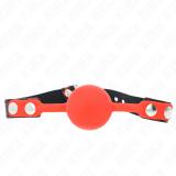 Modell 2 Silikonball 4 cm Knebel mit Schloss 60 X 2 cm von Kink Collar & Gag | Fesselliebe.de
