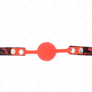 Modell 2 Silikonball 4 cm Knebel mit Schloss 60 X 2 cm von Kink Collar & Gag