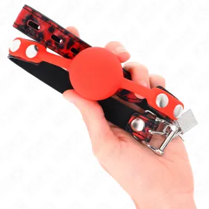 Modell 2 Silikonball 4 cm Knebel mit Schloss 60 X 2 cm von Kink Collar & Gag