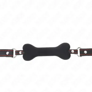 Schwarzer Knochen 12 cm Gag 63 X 2 cm von Kink Collar & Gag