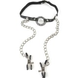 Gag mit Nippelklemmen von Fetish Fantasy Series | Fesselliebe.de