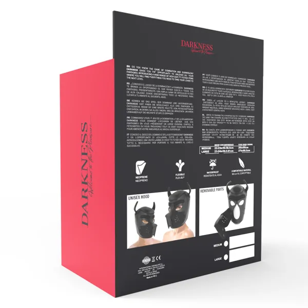 Neopren-Hundemaske mit Abnehmbarer Maule M von Darkness Bondage | Fesselliebe.de