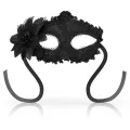Antizaz-Masken Seitliche Blume Im Venezianischen Stil - Schwarz von Ohmama Masks