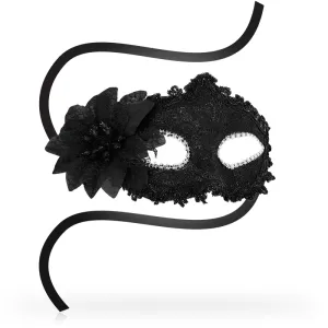 Antizaz-Masken Seitliche Blume Im Venezianischen Stil - Schwarz von Ohmama Masks