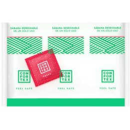 Einweghygienische Blätter, Einzelbeutel + Erdbeerkondom von Confortex | Fesselliebe.de