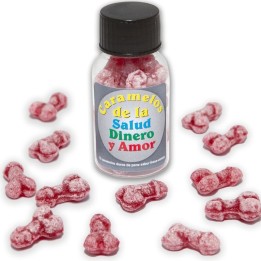 12 Gesundheit-Geld-Liebe-Bonbons Penisform Erdbeere/Kirsche von Diablo Picante | Fesselliebe.de