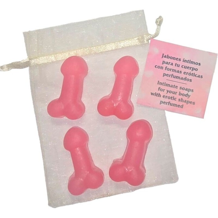 4 Parfümierte Miniseifen In Penisform, Rosa von Diablo Picante | Fesselliebe.de