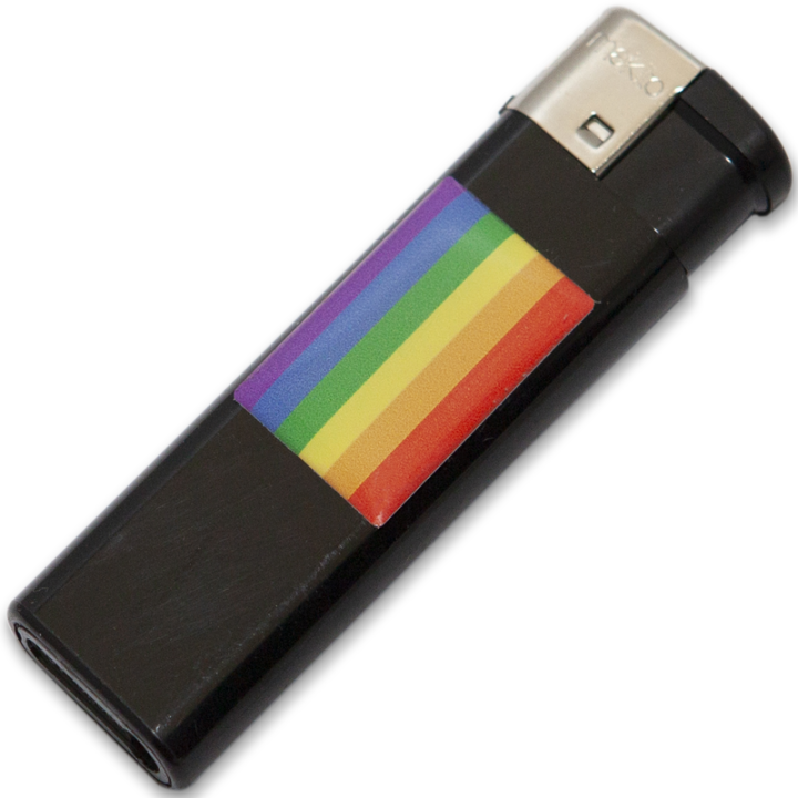 Feuerzeug Schwarz mit Lgbt Flagge von Pride | Fesselliebe.de