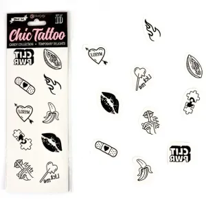 Set mit 10 Temporren Tattoos aus der Candy Collection von Secretplay
