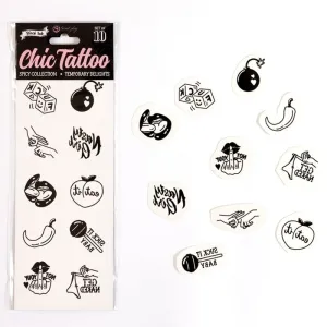Set mit 10 Temporren Tattoos aus der Spicy Collection von Secretplay