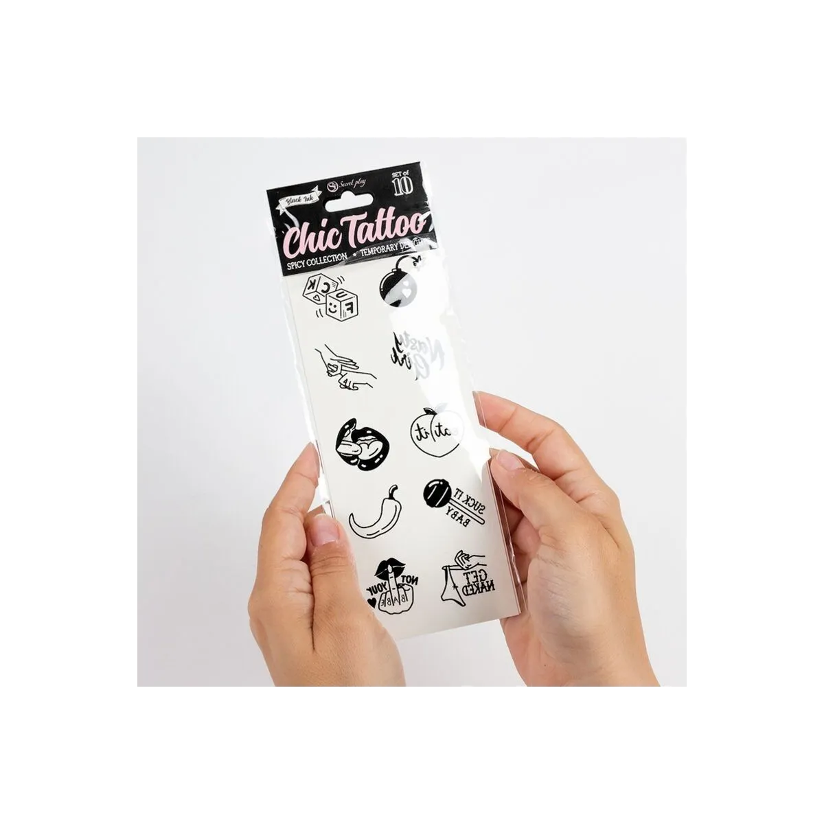 Set mit 10 Temporren Tattoos aus der Spicy Collection von Secretplay | Fesselliebe.de