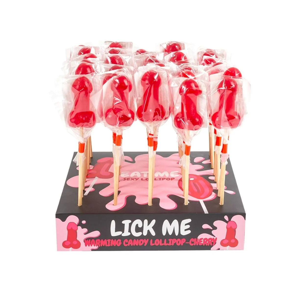 Cherry Candy Penis Lollipop Display mit Scharfem Wärmeeffekt (40 Stück) von Secretplay Cosmetic | Fesselliebe.de