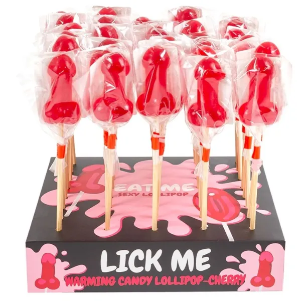 Cherry Candy Penis Lollipop Display mit Scharfem Wärmeeffekt (40 Stück) von Secretplay Cosmetic | Fesselliebe.de