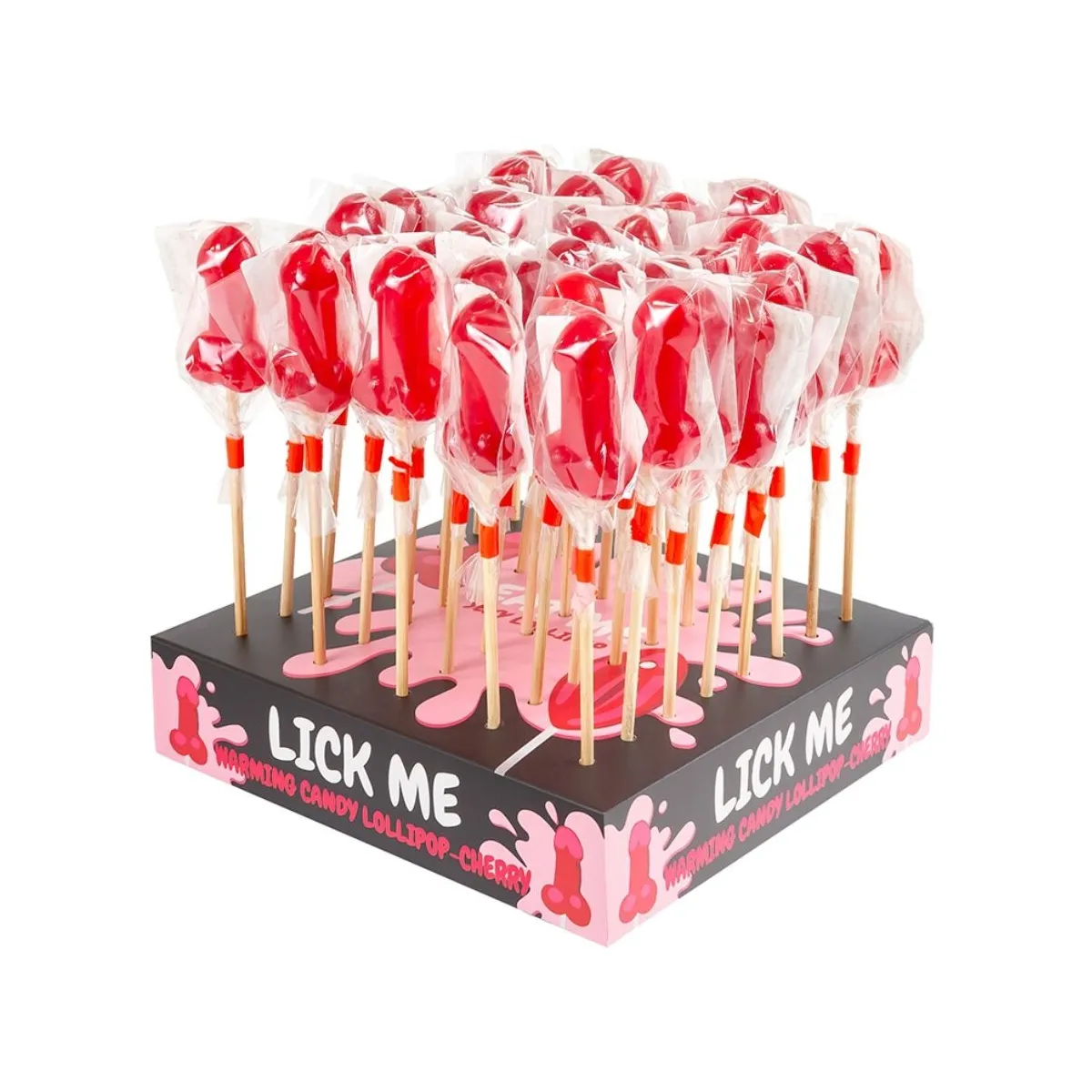 Cherry Candy Penis Lollipop Display mit Scharfem Wärmeeffekt (40 Stück) von Secretplay Cosmetic | Fesselliebe.de
