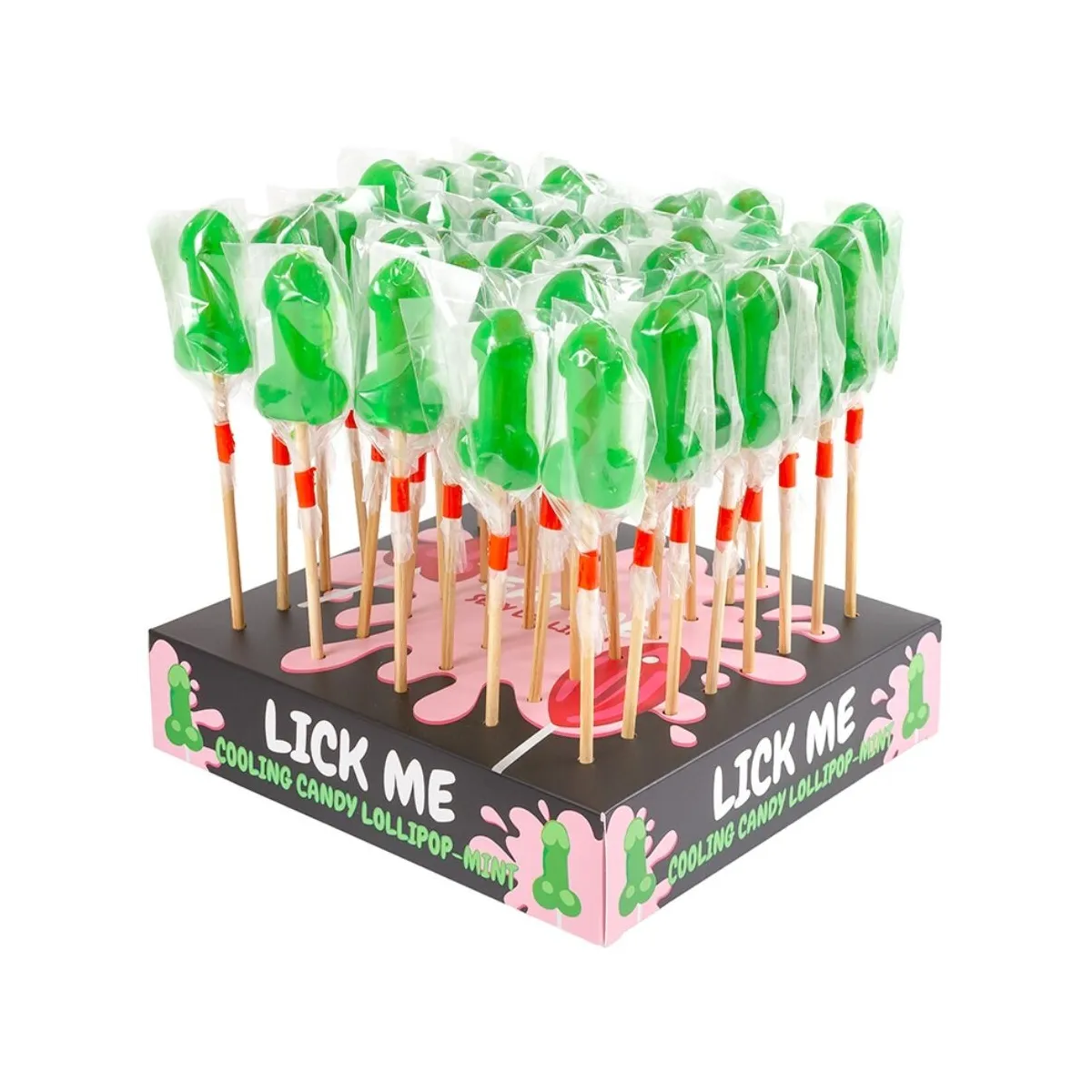 Minz-Süssigkeiten-Penis-Lutscher-Display mit Kälteeffekt (40 Stück) von Secretplay Cosmetic | Fesselliebe.de