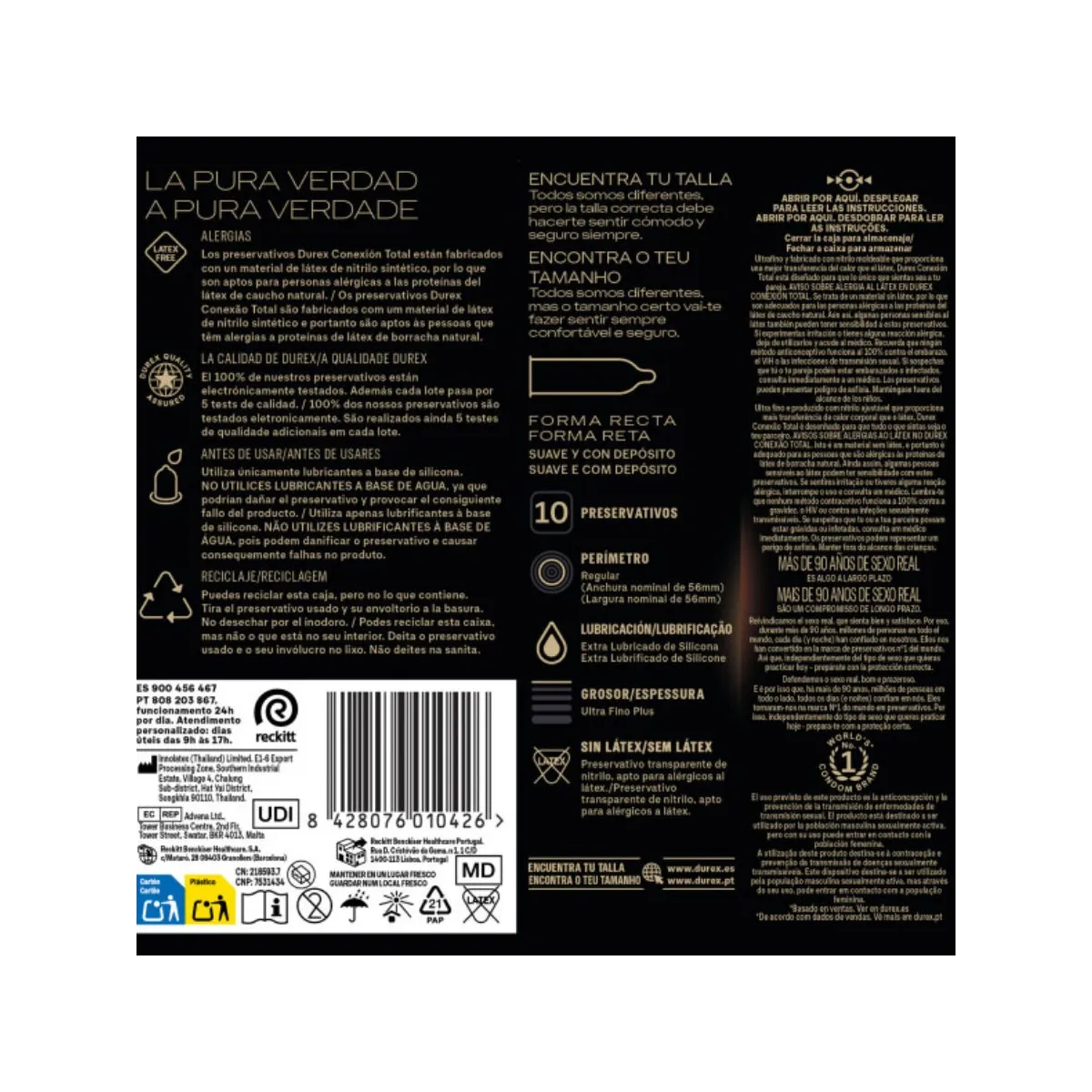 Total Connection XL Ultra Fine Plus Latexfrei 10 Stück von Durex Kondoms | Fesselliebe.de