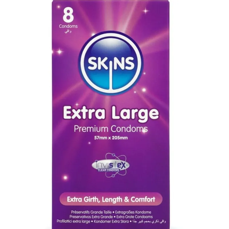 Extra Grosse Premium-Kondome Packung 8 von Skins | Fesselliebe.de