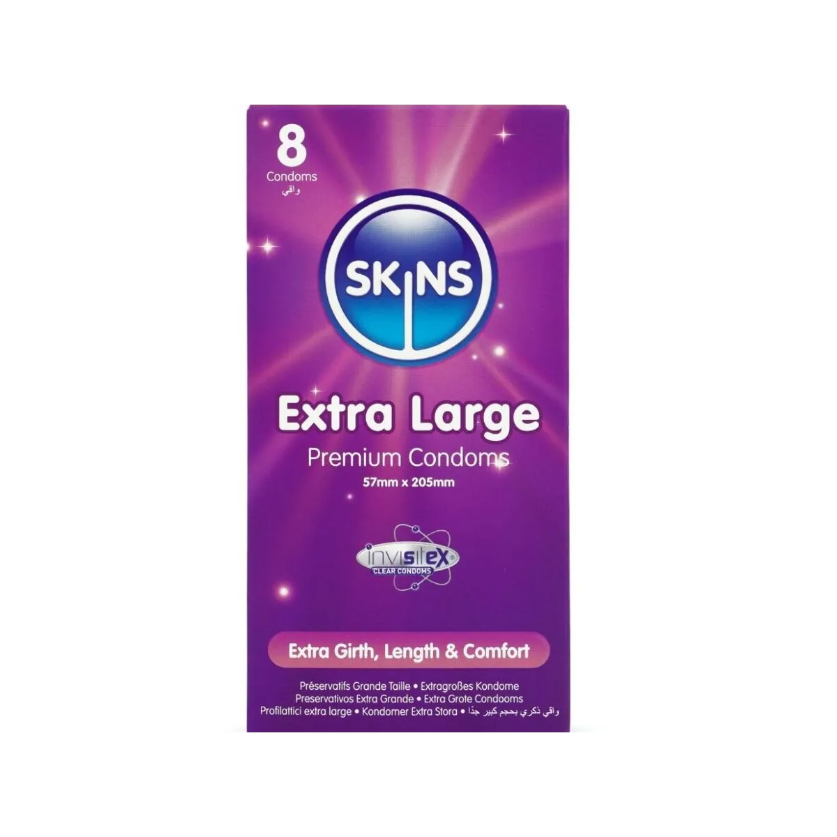 Extra Grosse Premium-Kondome Packung 8 von Skins | Fesselliebe.de