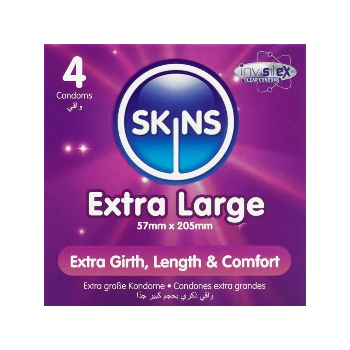 Extra Grosse Premium-Kondome Packung 4 von Skins | Fesselliebe.de